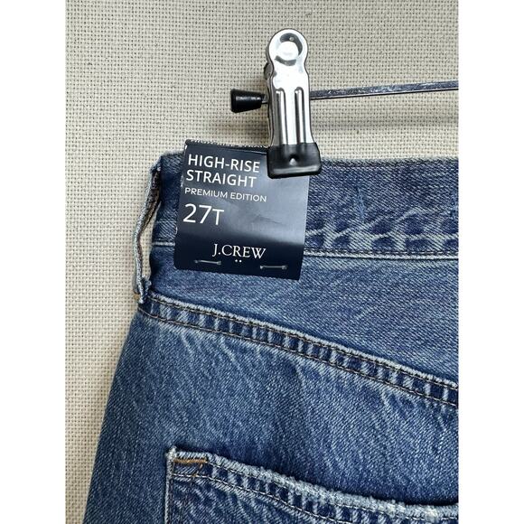 J.Crew Jeans Womens 27T High Rise Straight Blue Premium Edition Pockets NWT - Picture 16 of 16